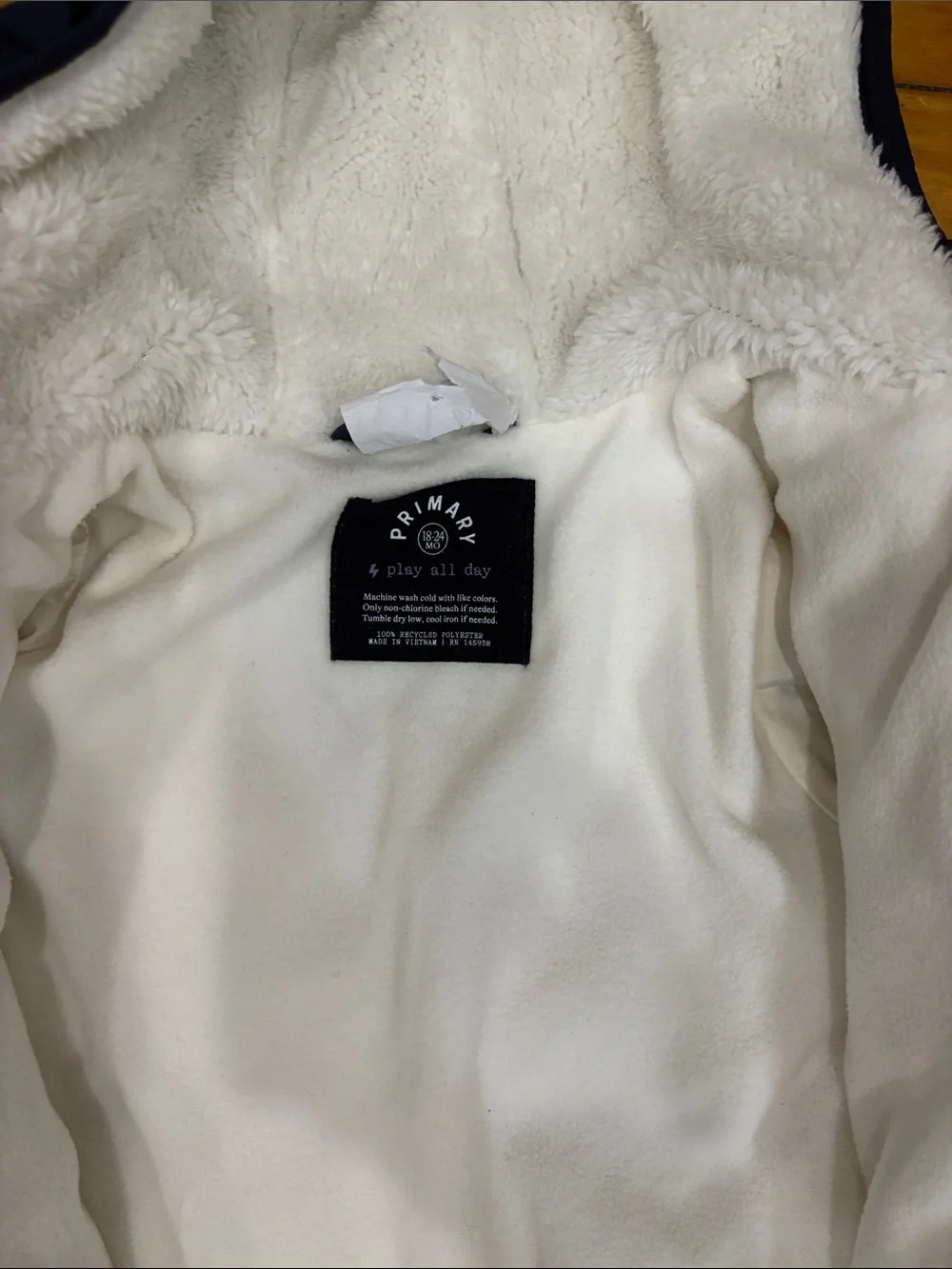 Primary Navy Quilted Hooded One-Piece Snow Suit 18-24 Months